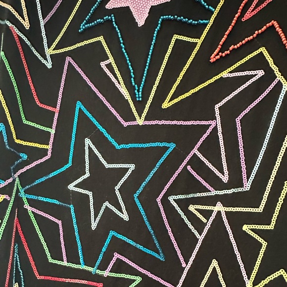 NWT • QUEEN OF SPARKLES • QOS • MULTI STARS MIDI DRESS • SIZE XS - Picture 2 of 2